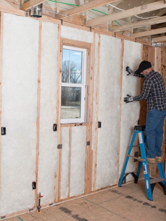 Insulation Calculator Images - Insulating Garage Wall 550x733