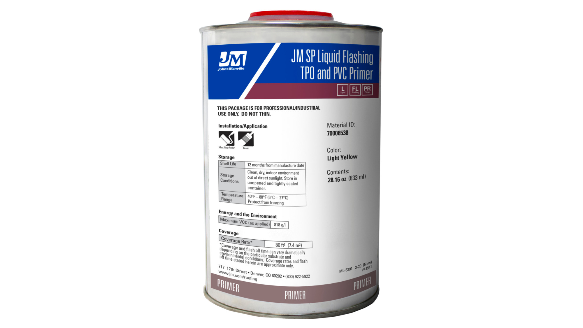 JM SP Liquid Flashing TPO and PVC Primer