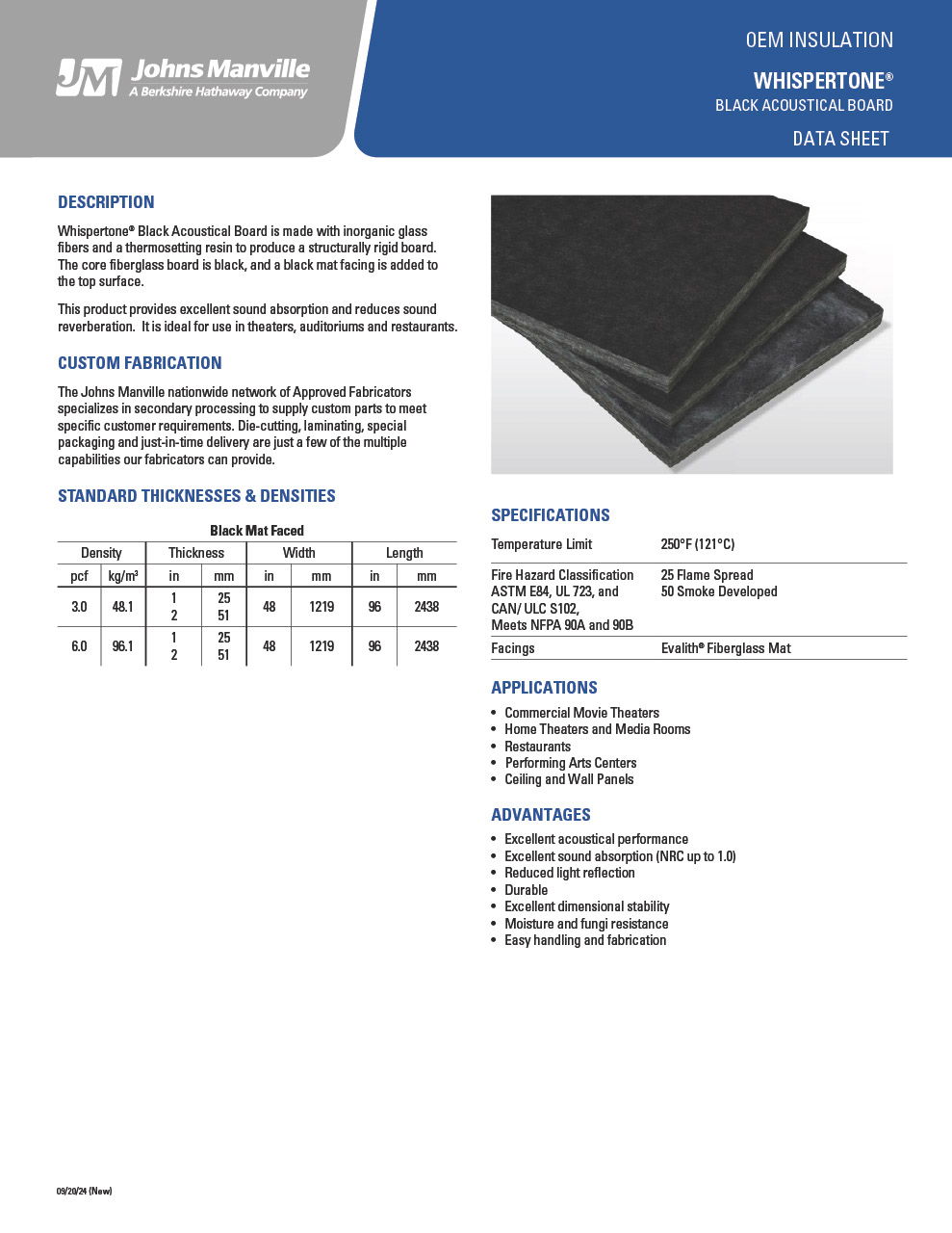 Whispertone Black Acoustical Board | Johns Manville