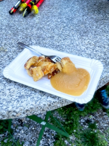 Kaiserschmarrn served at one of the mountain huts
