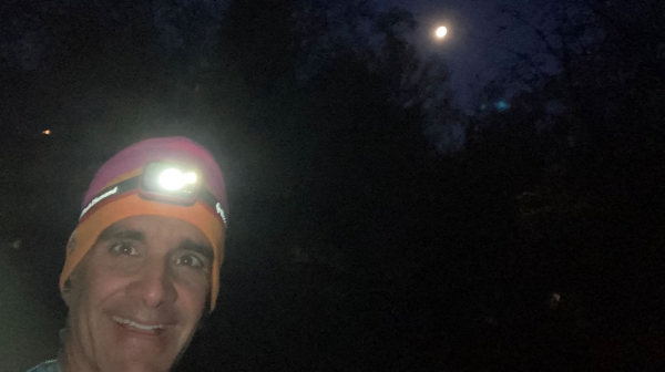 The moon is shining brightly over Colorado when Steve Payne sets out to run for a good cause