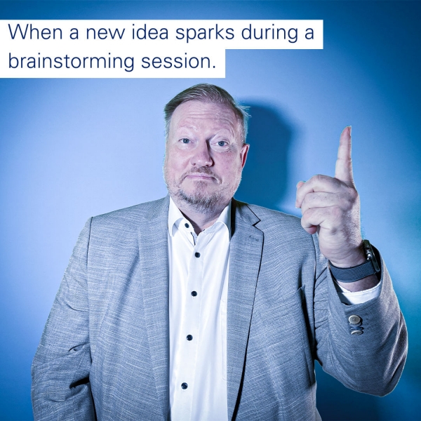 When a new idea sparks during a brainstorming session. When a new idea sparks during a brainstorming session.