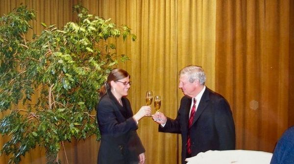 Monika during the ceremony in 2004 marking her promotion to Operations Manager in Bobingen
