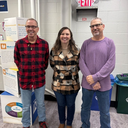 Roger, Ashley, and Danny Byars at Danny’s retirement party early this year after 44 years of service to JM