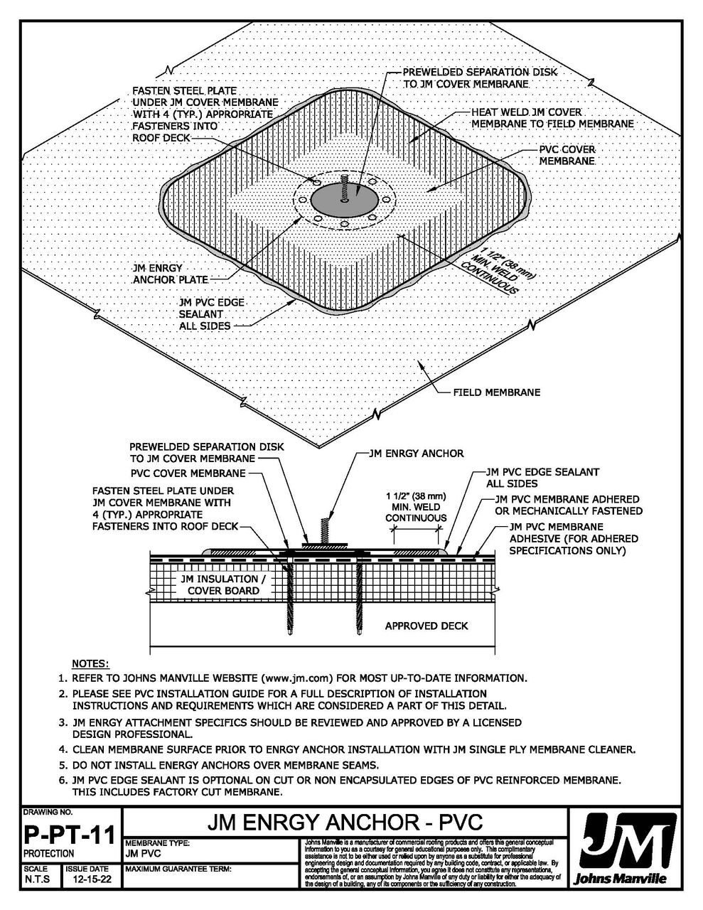 JM PVC ENRGY Anchor Flashing Detail P-PT-11