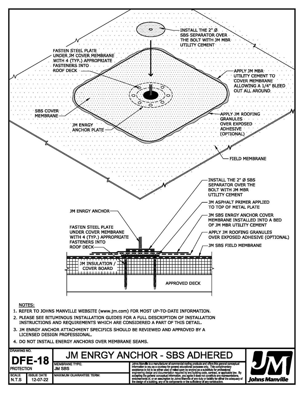 JM SBS ENRGY Anchor Flashing Detail DFE-18