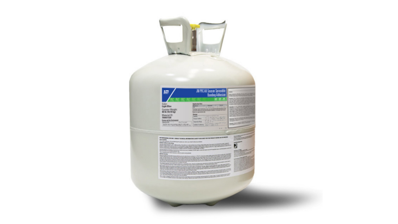 JM PVC All Season Sprayable Bonding Adhesive, Accessories, and Flush