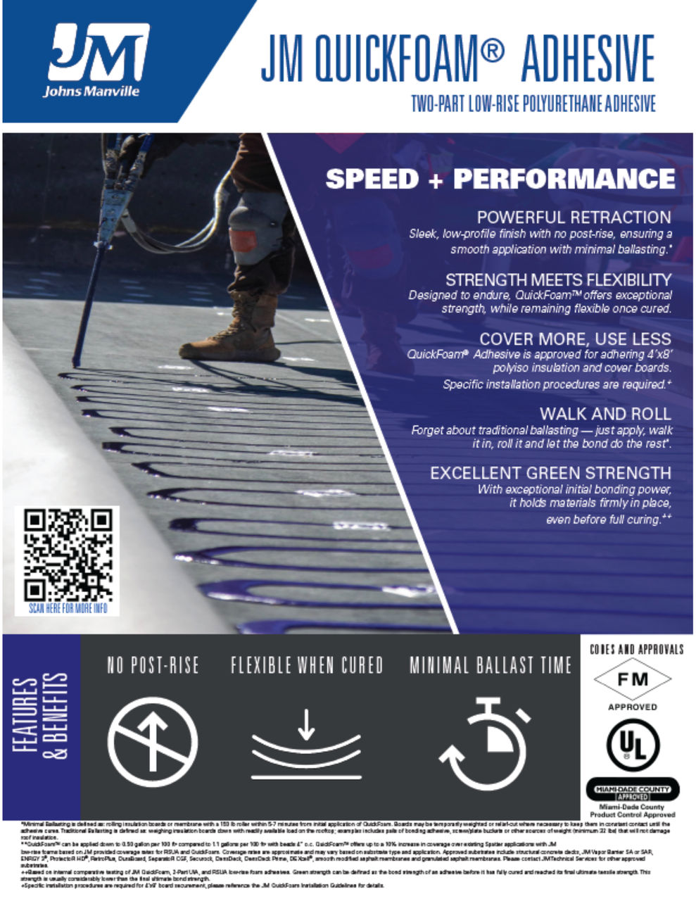 JM QuickFoam Adhesive Advantages