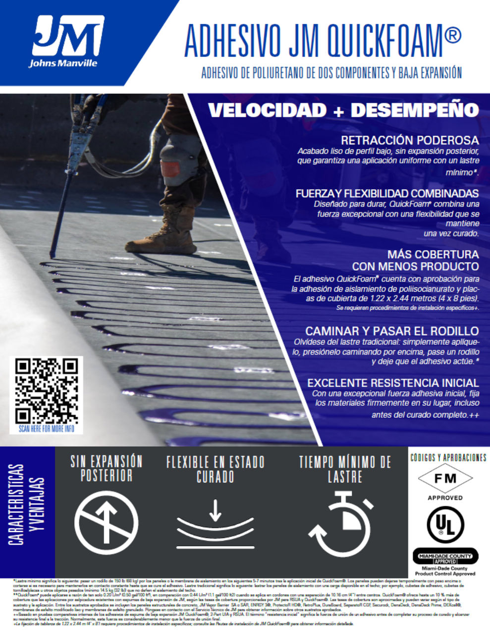 JM QuickFoam Adhesive Advantages - Spanish